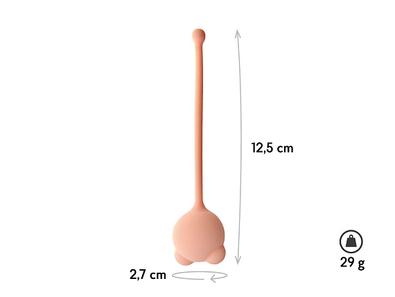 Бежевый вагинальный шарик Omicron - силикон