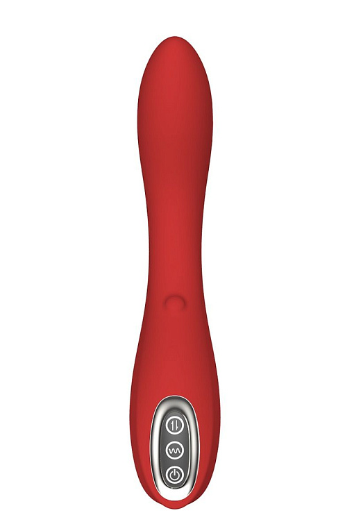 Красный вибратор с движущимся шариком Eva - 21 см. от Intimcat