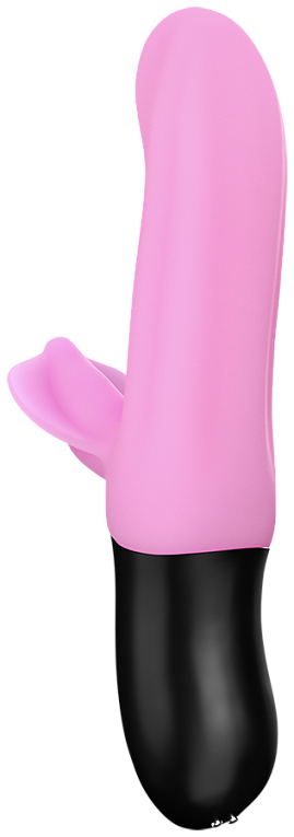 Нежно-розовый пульсатор с клиторальным лепестком Bi Stronic Fusion - 21,5 см. - силикон