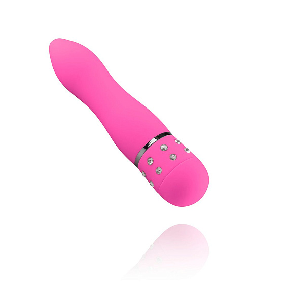 Розовый мини-вибратор Diamond Smooth Vibrator - 11,4 см. - анодированный пластик (ABS)