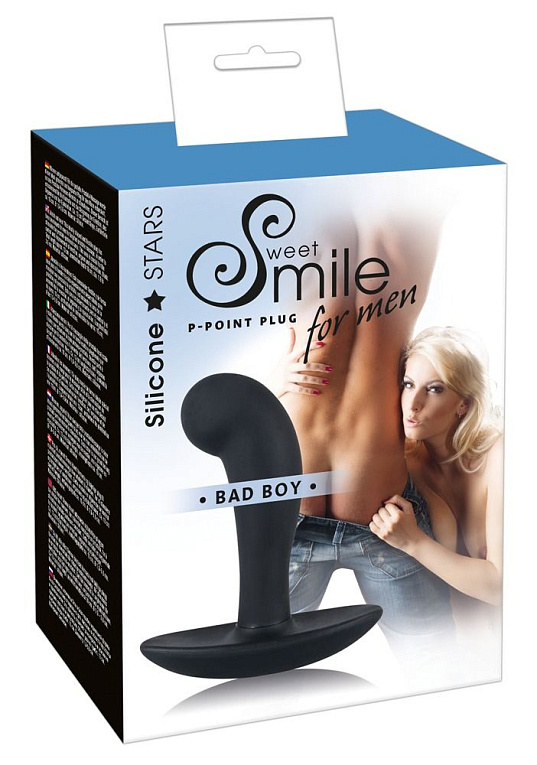 Чёрный анальный массажер простаты Smile Bad Boy - 13 см. от Intimcat