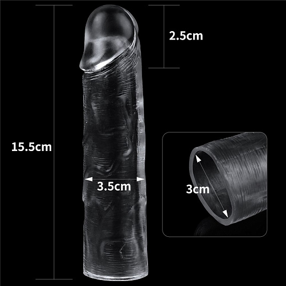 Прозрачная насадка-удлинитель Flawless Clear Penis Sleeve Add 1 - 15,5 см. от Intimcat
