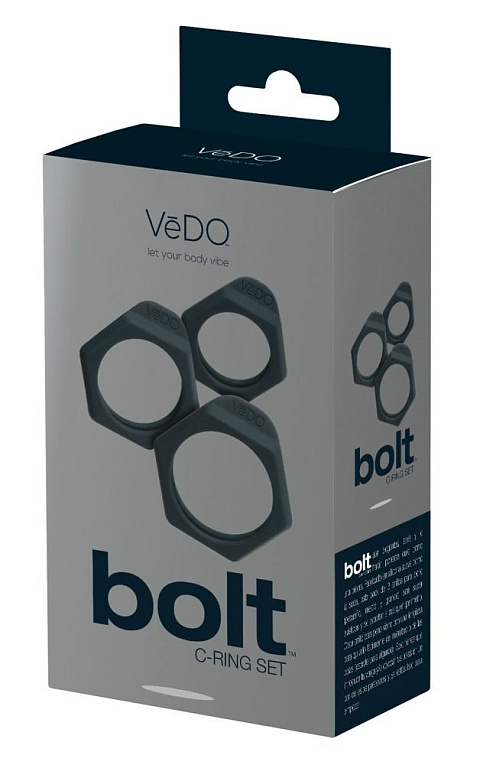 Набор из 3 насадок-колец VeDO Bolt - силикон