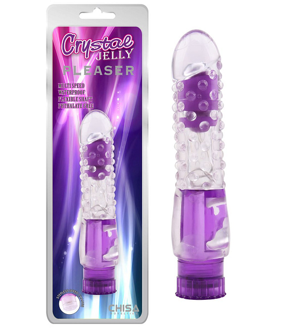 Фиолетовый вибратор Pleaser с шишечками - 16,2 см. - термопластичный эластомер (TPE)