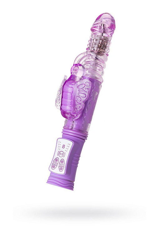 Фиолетовый хай-тек вибратор High-Tech fantasy с вращением бусин - 24,5 см. - термопластичный эластомер (TPE)