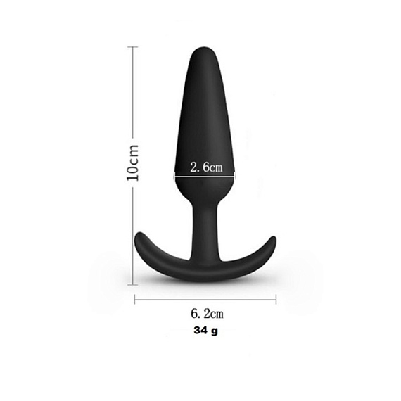 Черная силиконовая анальная пробка Soft-touch - 10 см. Сима-Ленд