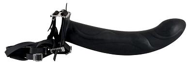 Чёрный полый страпон на регулируемых ремешках Smile Spicy - 26 см.