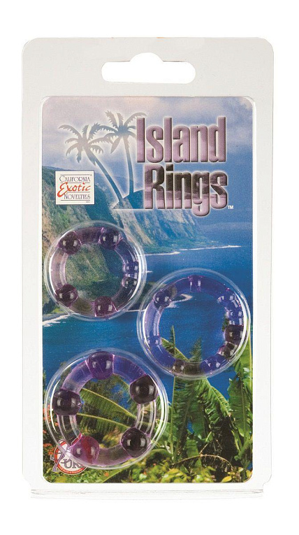 Набор из трех фиолетовых колец разного размера Island Rings - Термопластичная резина (TPR)