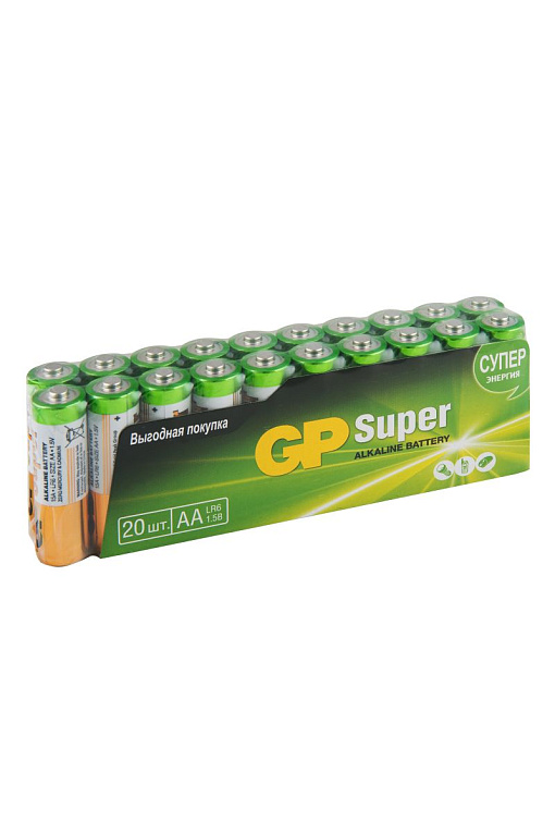 Алкалиновые батарейки GP Super Alkaline 15А типа АA - 20 шт. от Intimcat