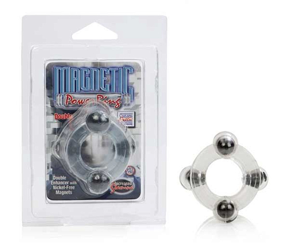 Двойное эрекционное кольцо с магнитами Magnetic Power Ring от Intimcat