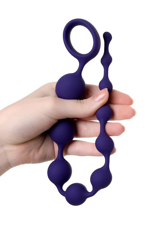 Фиолетовая силиконовая анальная цепочка Grape - 35 см. от Intimcat