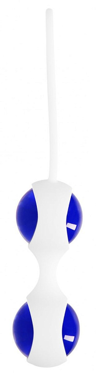 Синие стеклянные вагинальные шарики Ben Wa Medium в белой оболочке - фото 5