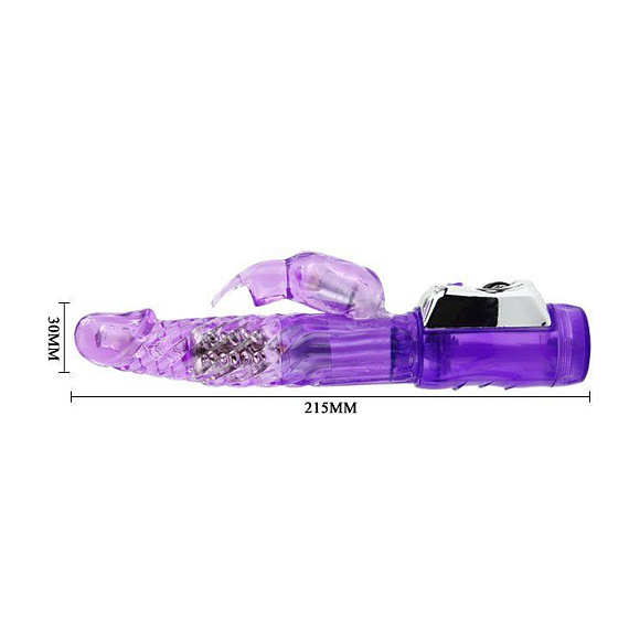 Фиолетовый ротатор-кролик с клиторальным отростком - 21,5 см. - фото 5