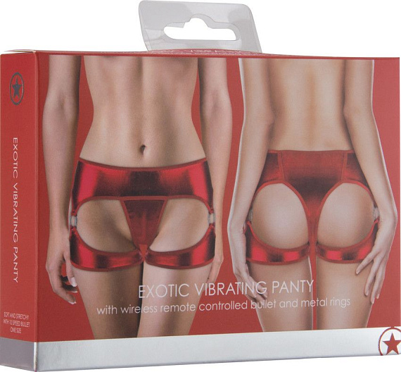 Красные трусики с вибрацией Exotic Vibrating Panty - фото 5