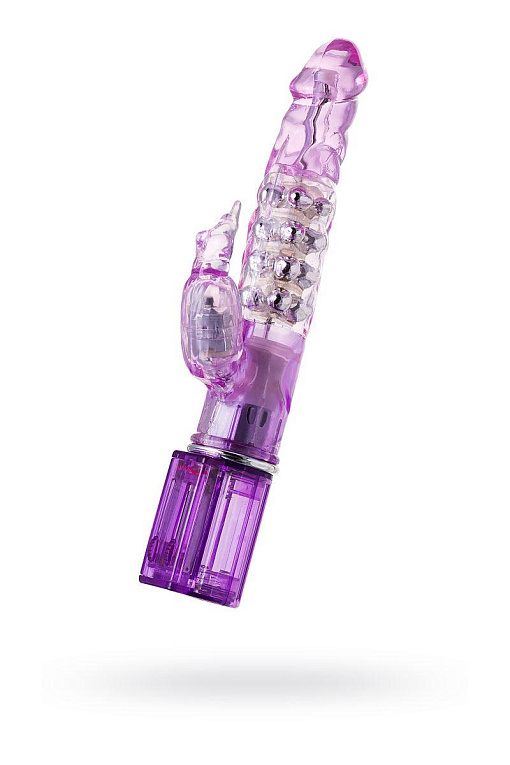 Фиолетовый хай-тек вибратор High-Tech fantasy с бусинами и отростком - 27,2 см. - термопластичный эластомер (TPE)