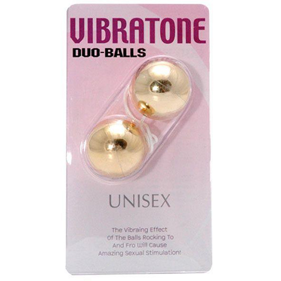 Шарики вагинальные золотые Vibratone dua-balls - пластик