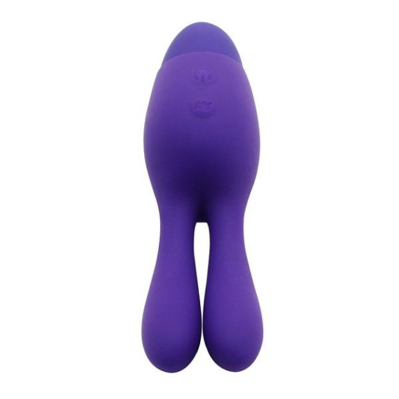 Фиолетовый вибратор INDULGENCE Dream Bunny - 15 см. - силикон