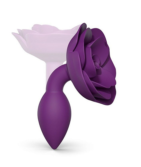 Фиолетовая анальная пробка с ограничителем-розой Open Rose Size S Butt Plug Love to Love