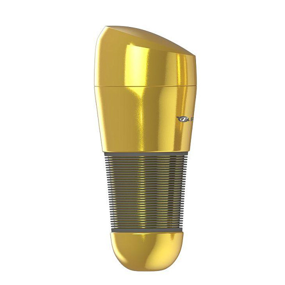 Мастурбатор-анус в золотистой колбе с крышечкой - Термопластичная резина (TPR)