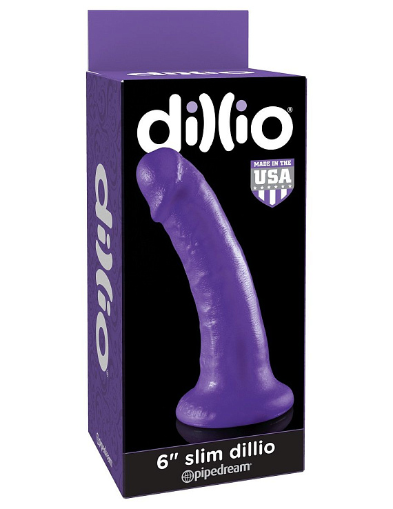 Фиолетовый фаллоимитатор 6  Slim Dillio - 17 см. Pipedream