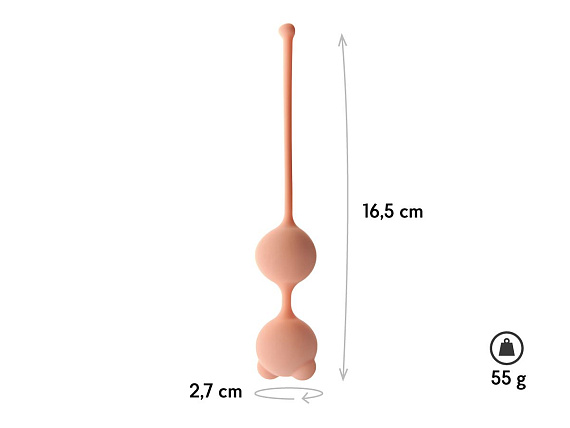Бежевые вагинальные шарики Beta - силикон