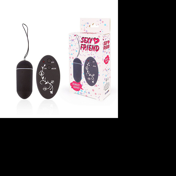 Черное виброяйцо Sexy Friend с 10 режимами вибрации - анодированный пластик (ABS)