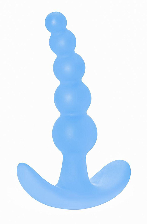 Голубая анальная пробка Bubbles Anal Plug - 11,5 см. - силикон