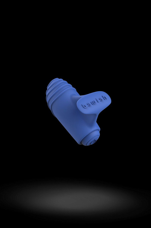 Синий вибростимулятор на пальчик Bteased Basic Finger Vibrator - силикон