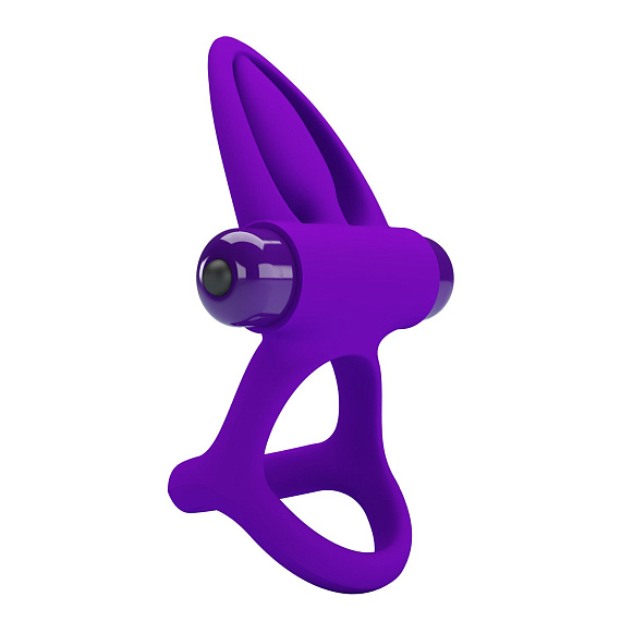 Фиолетовое эрекционное кольцо с 10 режимами вибрации и подхватом мошонки от Intimcat