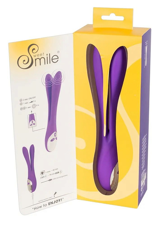 Фиолетовый сдвоенный вибратор Bendable Double Vibrator - 24,3 см. - фото 9