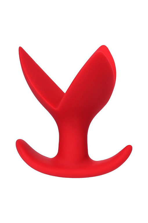 Красная силиконовая расширяющая анальная пробка Flower - 9 см. от Intimcat
