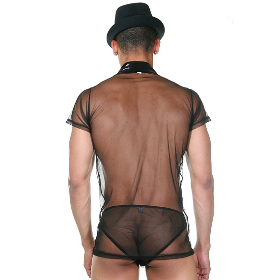 Сексуальный мужской комплект-сетка: футболка и слипы - 85% полиамид, 15% эластан