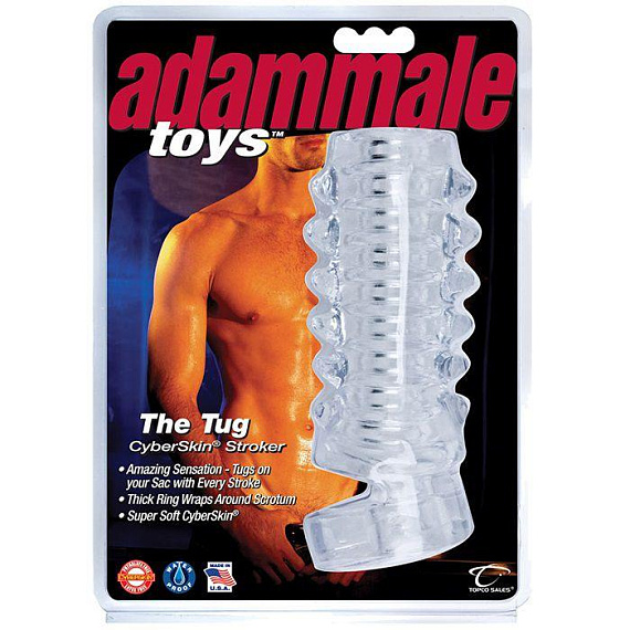 Открытая насадка на член Adam Male Toys The Tug CyberSkin Stroker от Intimcat