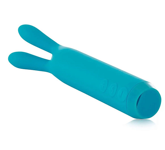 Голубой вибратор с ушками Rabbit Bullet Vibrator - 8,9 см. - силикон