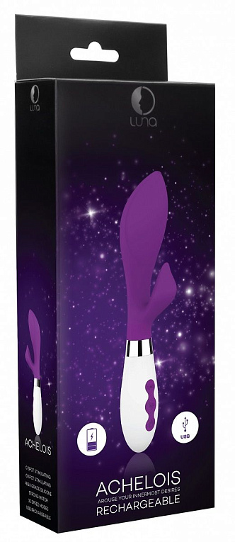 Фиолетовый вибратор-кролик Achelois - 21,8 см. Shots Media BV
