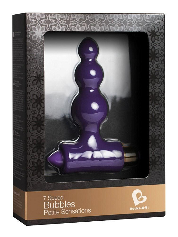 Фиолетовая анальный виброёлочка Petite Sensations Bubbles - 10,8 см. - силикон