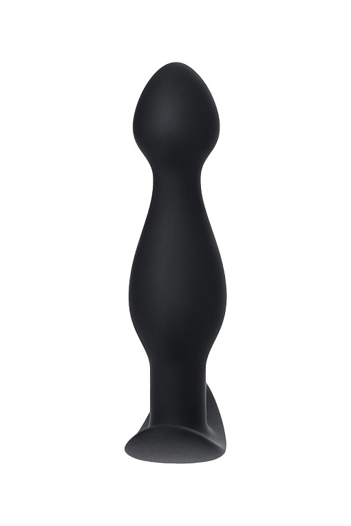 Черная силиконовая анальная пробка с ограничителем - 11,5 см. A-toys