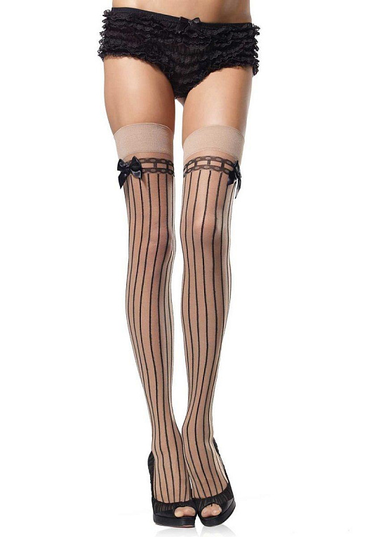 Чулочки в полоску с имитацией подвязок SHEER PIN STRIPE THIGH HIGHS