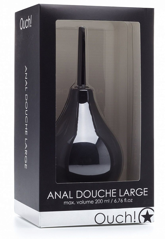 Анальный душ OUCH! Large Black - анодированный пластик (ABS)