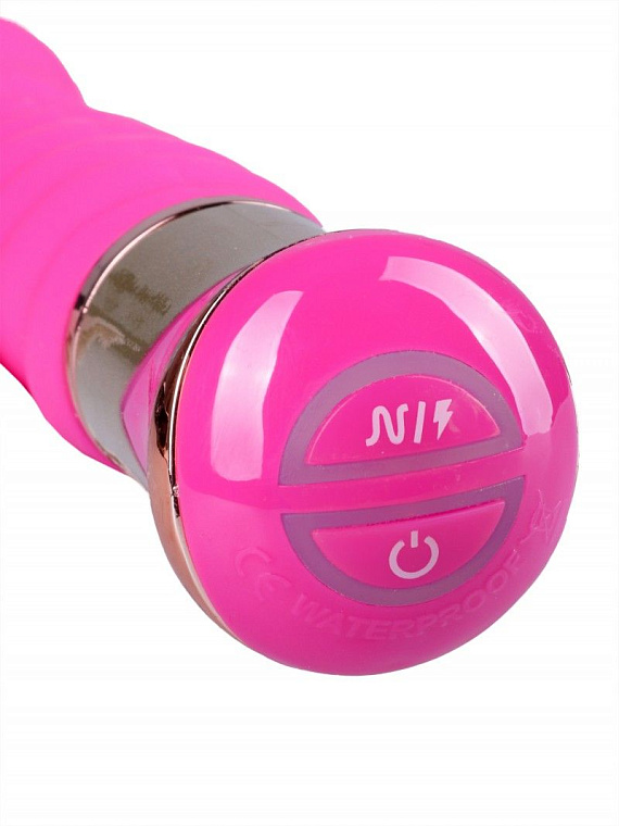Ярко-розовый спиралевидный вибратор - 21 см. - силикон