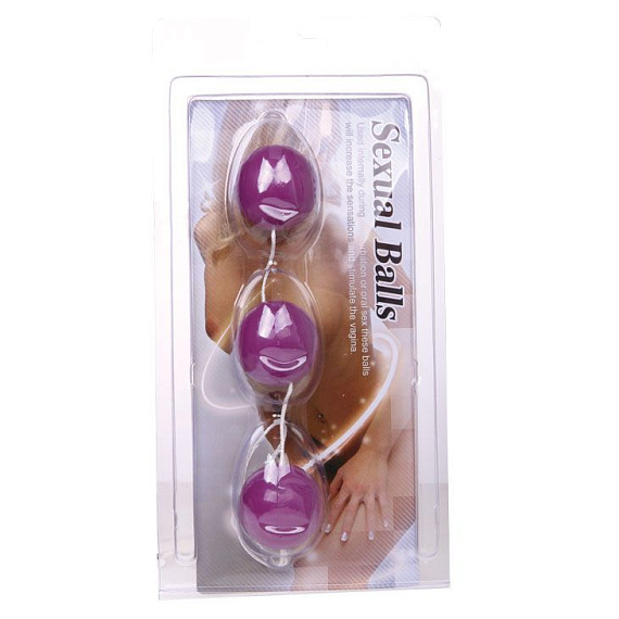 Фиолетовые вагинальные шарики на веревочке - анодированный пластик (ABS)