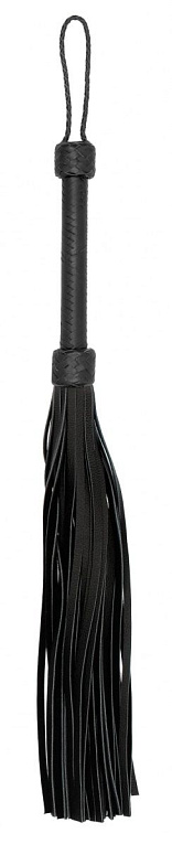 Черная многохвостая гладкая плеть Heavy Leather Tail Flogger - 76 см. - натуральная кожа