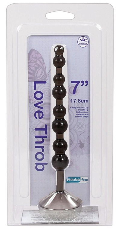 Черный анальный стимулятор Love Throb 7 - 17,8 см. - поливинилхлорид (ПВХ, PVC)