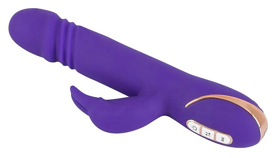 Фиолетовый вибратор-кролик Stoss Stange - 23 см. - силикон