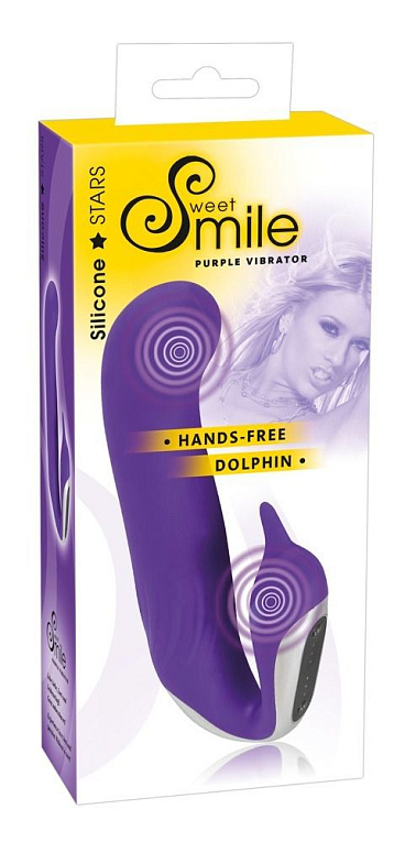 Фиолетовый вибратор Sweet Smile Purple Vibrator Hands-Free - 18 см. Orion