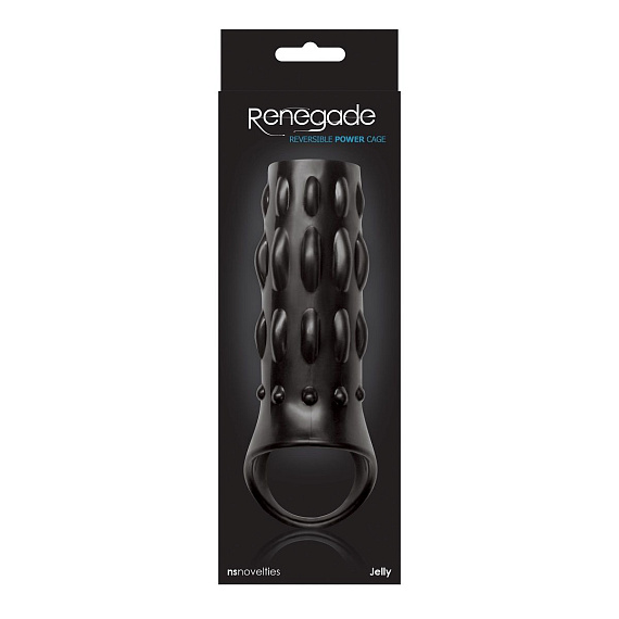 Чёрная насадка на пенис Renegade Reversible Power Cage - термопластичная резина (TPR)
