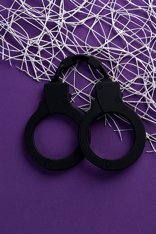Черные силиконовые наручники Eromantica - фото 5