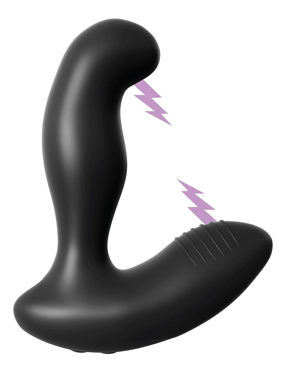 Черный массажер простаты Electro Stim Prostate Vibe с электростимуляцией - 13,3 см. Pipedream