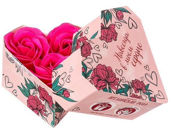 Мыльные розы в коробке  Навсегда в моём сердце  - 3 шт. от Intimcat