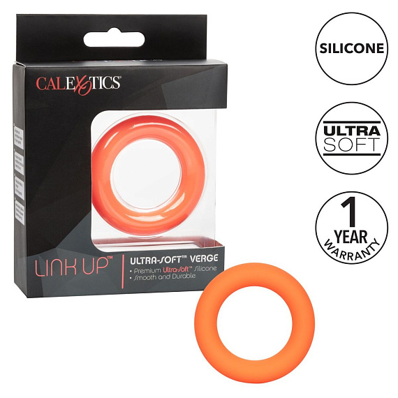 Оранжевое эрекционное кольцо Link Up Ultra-Soft Verge. - фото 5